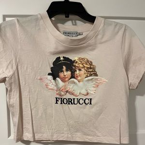 AUTHENTIC Fiorucci Pale Pink Angels Crop Tee